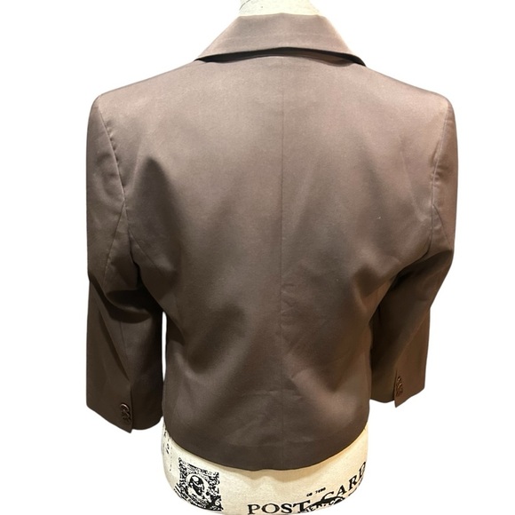 BCBGMaxAzria Cropped Open Tie Front Blazer Copper Brown Sz Medium - Picture 5 of 15